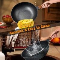 Sartén De Piedra Maifan Antiadherente Para Fogón Y Inducción Cocina Duradera Sartén De Res Meat Eco-amigable Con Cubierta De Vidrio - details 5