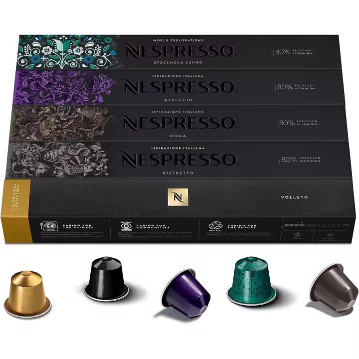 Nespresso - Pack de 50 Capsulas Original Line - Ristretto, Arpeggio, Roma, Volluto, Stockholm - 5 x 10 - 1