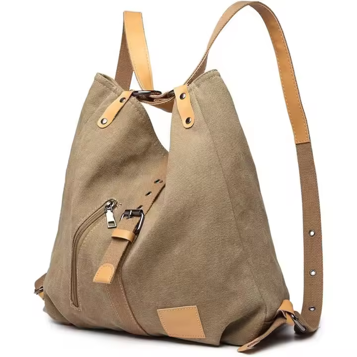 Mochipa para Mujer, Bolso de hombro de Lona, mochila de viaje Convertible 3 en 1, Bolso Cruzado, Bolso Escolar Vintage - 1