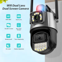 Cámara PTZ Wifi 4K 8MP HD Exterior Con Doble Pantalla Y Lente Doble Alarma De Luz De Policía Inteligente De Seguridad Doméstica Compatible Con Android Y iOS - details 0