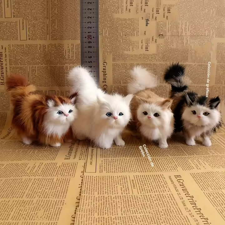 Juguete De Peluche De Gato Simulación Muñeco Suave Para Niñas Y Niños Regalo De Cumpleaños O Día De San Valentín Animal Realista Para Niñas Y Niños - 1