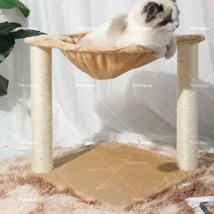 Rascador para gatos, Milo, diseño 2 en 1, hamaca y, 40 x 50 cm, duradero, fácil de limpiar, cama, ligero y portátil, soporta 10 kg, pelota de juego, - 1