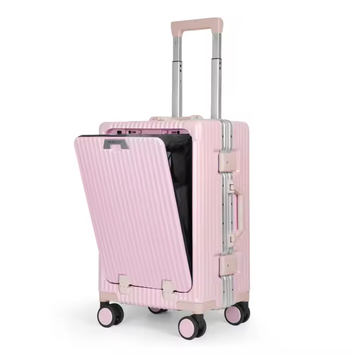 Maleta de Cabina 55x35x25cm con Neceser 25x30x17 de Policarbonato y ABS, Equipaje de Mano Multifuncional con USB y Abertura Frontal, Ligero, Rígido y Ruedas Dobles Giratorias 360º . Ideal para cualquier Escapada - 1