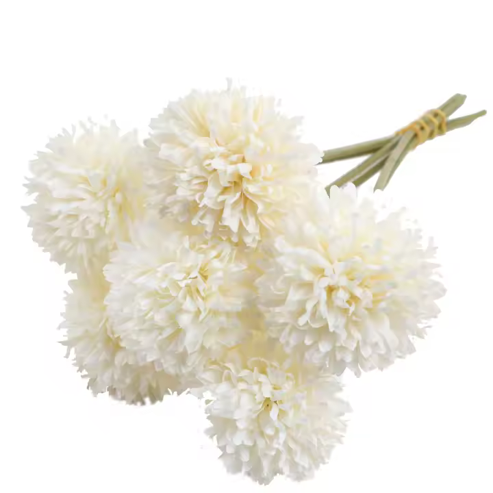 6 piezas de flores artificiales, flores falsas, hortensias artificiales, arreglos florales realistas, decoración de bodas, centros de mesa, color blanco - 1