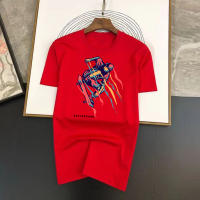 Camiseta Estampada De Patines De Color Spray Primavera Verano Moda Unisex Cuello Redondo Manga Corta Estilo Coreano Top Tees Para Mujer Y Hombre - details 3