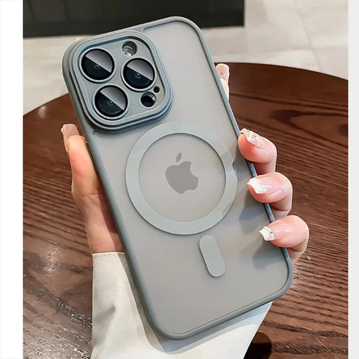 Funda De Teléfono De Lujo Magnética Para Magsafe Mate 2024 Capa Antigolpes Para iPhone 15 14 13 12 11 pro Max Carga Inalámbrica Compatible Con Silicona Y Plástico