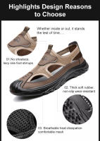 Sandalias Para Hombre Estilo Nuevo Slip-on Transpirables Con Suela Gruesa Y Ligera Zapatillas Casuales De Malla Sandalias Holgadas - details 4