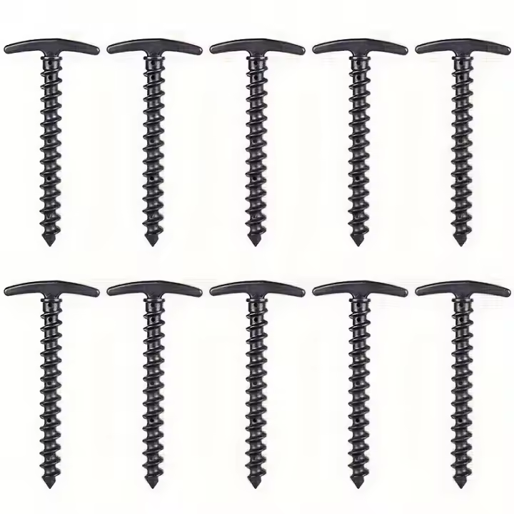 10 Pcs Pack Palos De Tenda Para Acampar Al Aire Libre Herraduras De Suelo Clavos De Anclaje Accesorios De Tenda Para Senderismo - 1
