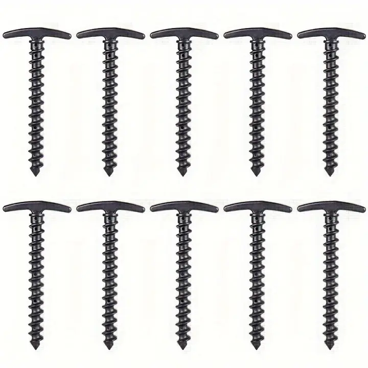 10 Pcs Pack Palos De Tenda Para Acampar Al Aire Libre Herraduras De Suelo Clavos De Anclaje Accesorios De Tenda Para Senderismo - 1