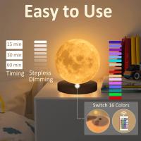 Lámpara Nocturna De Luna LED Creativa En 16 Colores Con Control Táctil Y Rotación 360° Luz Nocturna Para Oficina Y Hogar - details 1