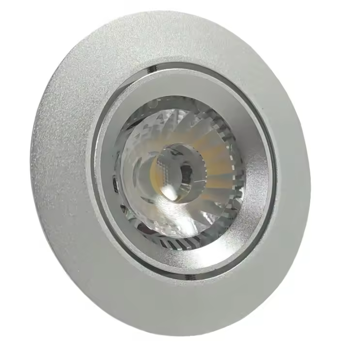 Downlight LED Driverless Redondo 6W 480LM 4000K 220V Corte 70mm Orientable Color Plata    LED ATOMANT - 1