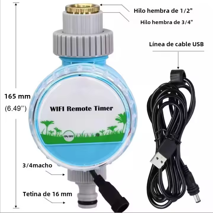 Kit De Riego Automático Para Jardín Con Timer De Agua WiFi Y Control Remoto Por Smartphone Adecuado Para Invernadero Y Exterior - 1