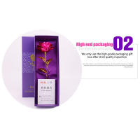 Rosa Dorada 24K Artificial Colorida Flor Metálica Regalo Único Para Las Mujeres En Día De San Valentín Con Caja De Regalo Decoración - details 16