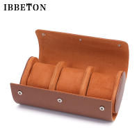 Caja De Relojes IBBETON De Cuero Vintage Portátil Para Viaje Con 3 Slots Organizador De Relojes Para Hombres Caja De Exhibición De Relojes - details 6