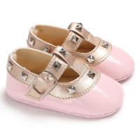Meckior Zapatos De Princesa Para Bebés Niñas 2024 Nuevos Con Hebilla De Lámina De Cuero Patentado Antideslizante Para Primeros Pasos Niños Recién Nacidos 0-18M - details 2