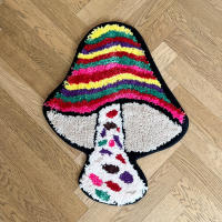 Alfombra Antideslizante De Setas Coloridas Alfombrilla De Cocina Y Dormitorio Hecha a Mano Alfombra De Poliéster Para Entrada Sala De Estar Decoración Del Hogar - details 3