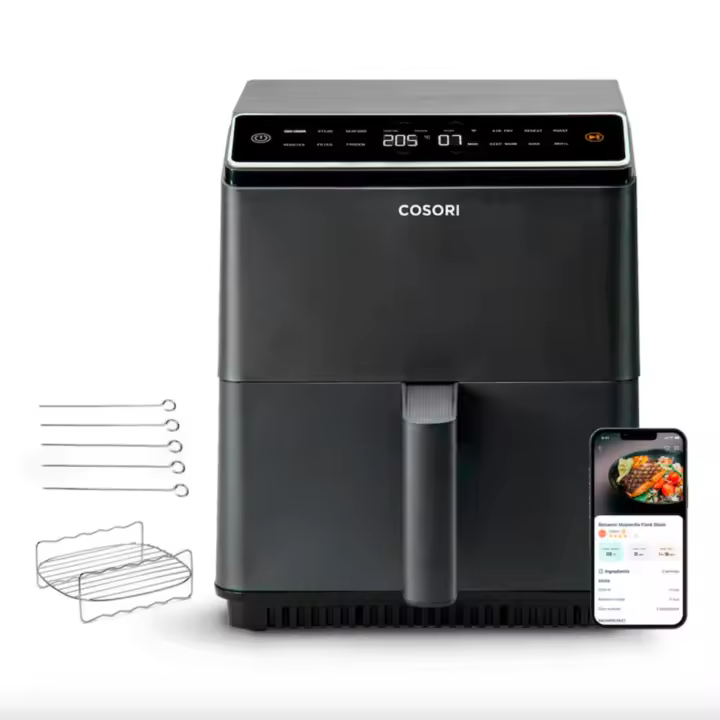 Freidora de aire Cosori Dual Blaze Chef Edition con capacidad de 6,4 L y una doble resistencia para un cocinado uniforme - 1