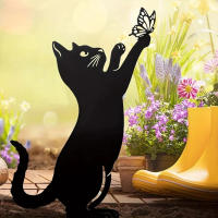 1Pc Destacado De Gato Familiar Para Jardín Decorativo Silueta Animal Para Exterior Decoración De Jardín Y Paseo - details 7