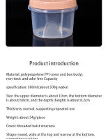 Caja De Almacenamiento De Alimentos Redonda 500ml Pack De 4 Para Frutas Y Aperitivos Microwaviable Y Tapa Sellada Para Refrigerador - details 11