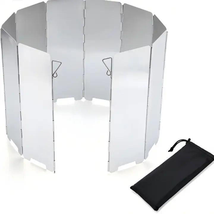 Escudo Antiviento De Aluminio Para Estufa De Gas 8/9/10 Platos Protección Contra Viento Para Camping Picnic Cocina Exterior - 1