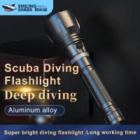 Lampara Submarina Recargable LED Smiling Shark SDQ20 Diving Flashlight Con Correa Torcha Super Brillante Para Natación Profunda Material De Aluminio - details 0