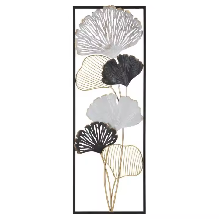 Decoración en Metal 3D Hoja 36, Metal, Multicolor, 31x3,5x90 cm - 1