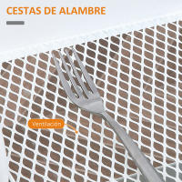 HOMCOM Carrito de Cocina con Ruedas Carro de Almacenamiento con Cajón Extraíble 2 Cestas y Frenos para Baño Salón Dormitorio 43,9x30,5x75,6 cm Blanco - details 0