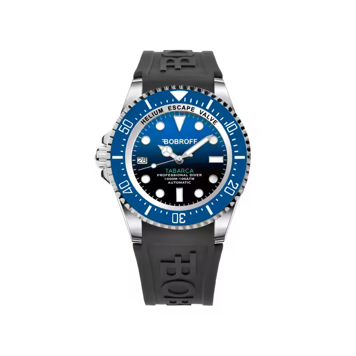 Bobroff Tabarca - Reloj de Hombre automático Diver Profesional de Buceo, 1000 m, Azul, válvula de Helio BF0003iba-BFSTN - 1