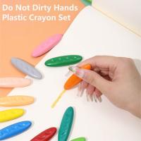 Crayones Plásticos Lavables En Forma De Maní 12/24/36 Colores Herramientas De Pintura Erasables Para Niños Sin Manos Sucias - details 7