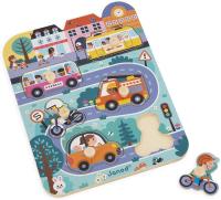 Puzzle de madera en La Ciudad - Primera infancia - 6 piezas - Janod J07106 JU07106 JANOD - details 1