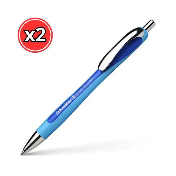 BOLIGRAFO BALL POINT PEN SLIDER RAVE SCHNEIDER NEGRO, AZUL, ROJO Y VERDE / PACK DE 2 - 1