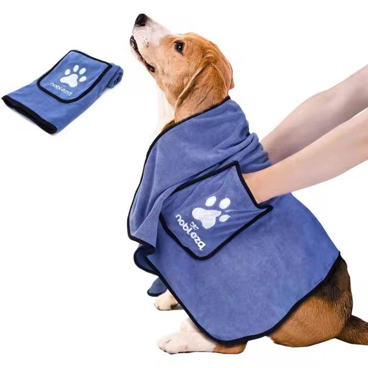 Nobleza Toalla para Perros, Suave y Duradera, Ultra Absorbente, de Secado para Perros Grandes y Pequeños, medidas 106 x 66cm, de Microfibra. - 1