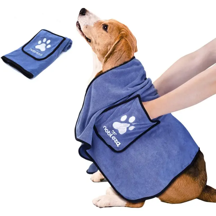 Nobleza Toalla para Perros, Suave y Duradera, Ultra Absorbente, de Secado para Perros Grandes y Pequeños, medidas 106 x 66cm, de Microfibra. - 1