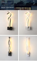 Lámpara De Pared Minimalista Moderna Para Sala De Estar Y Dormitorio Luz LED Interior Blanca Negra Decoración De Pasillo Iluminación AC90V-260V - details 18