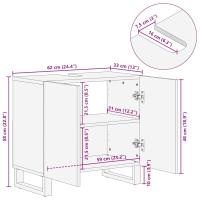 vidaXL Mueble para lavabo de madera maciza de mango negro 62x33x58 cm - details 7