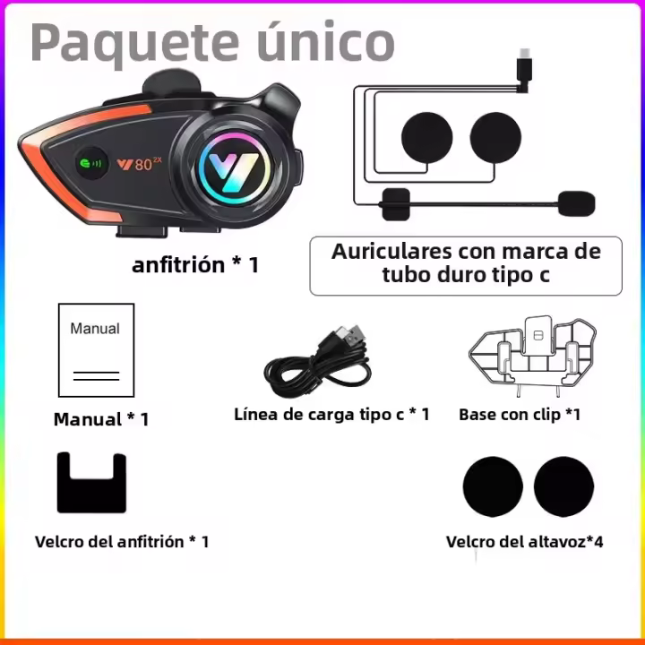 Y80 2X Intercomunicador De Casco De Motocicleta Bluetooth V5.3 Manos Libres Reducción De Ruido Impermeable 1000M Interfono Con Headset Inalámbrico - 1