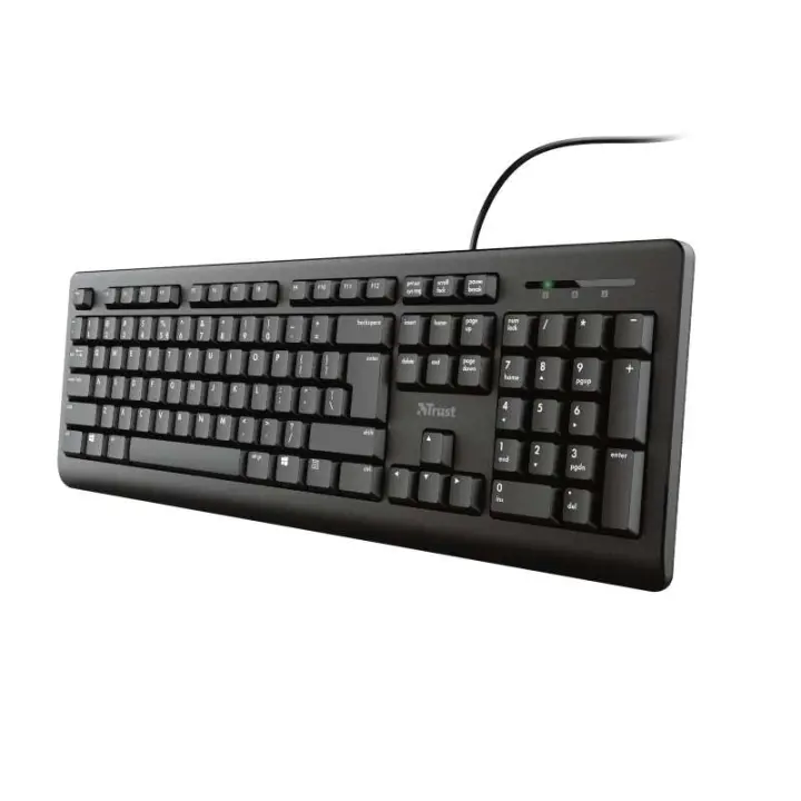 Trust tk150 teclado usb - teclas silenciosas - 104 teclas - cable de 1.80m - color negro - 1