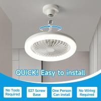 Ventilador de techo inteligente pequeño de 10 pulgadas con Luz y control remoto, 25 W, 3 velocidades, 3 Colores, 3000 K-6500 K, Bombilla LED ajustable, para dormitorio y Cocina, con Luz blanca y base E27. - details 6