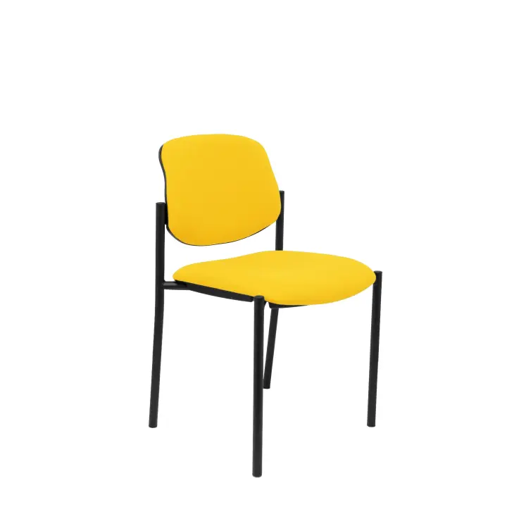 Piqueras Y Crespo Silla Fija Villalgordo Bali Amarillo Chasis Negro - Fija y Cómoda - 1