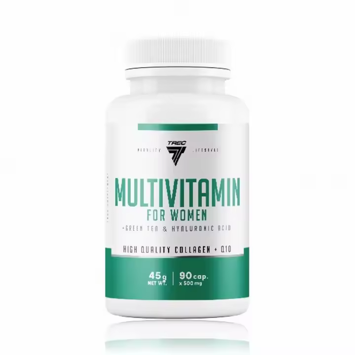 Multivitamínico para Mujeres  Con Ácido Hialurónico y Colágeno  90 Cápsulas de 500mg  Cuidado de la Piel  Refuerzo Inmunológico  Mejora de la Vitalidad  TREC NUTRITION - 1