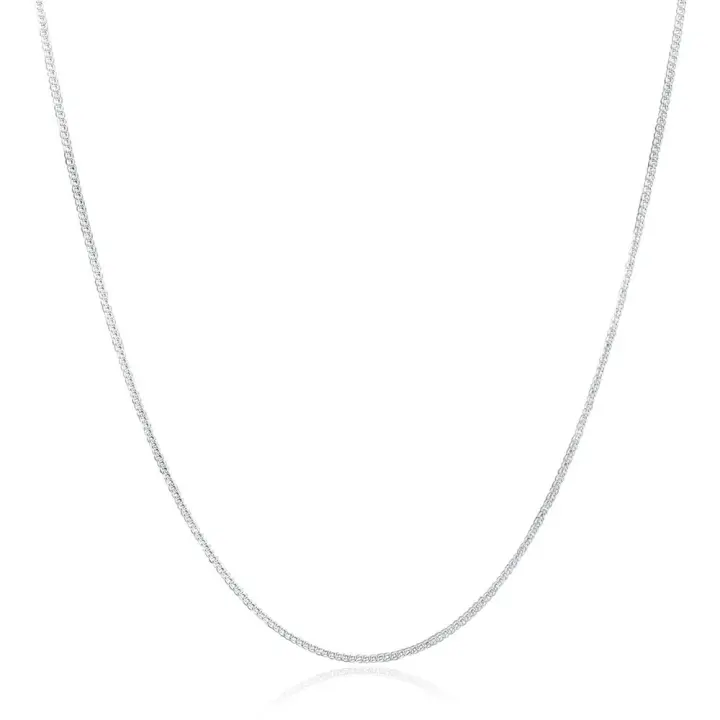 Collar de cadena de plata de ley 925 para hombres y mujeres, joyería de moda, 2mm - 1