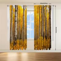 2pcs Cortina De Ventana Con Estampado De Arce Amarillo Para Decoración Del Hogar Tratamiento De Ventana Para Dormitorio Oficina Cocina Sala De Estar Y Estudio - details 13
