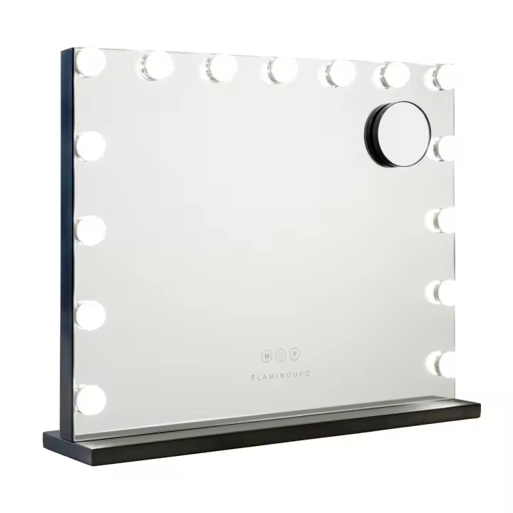 Flamingueo Espejo Maquillaje Luz 15 Luces LED Tocador Maquillaje 3 Modos Luz Espejos con Luz Maquillaje Espejo Tocador Espejo Aumento Control Tactil Espejo de Mesa para Maquillaje Espejo Led Espejo Mediano Maquillaje - 1