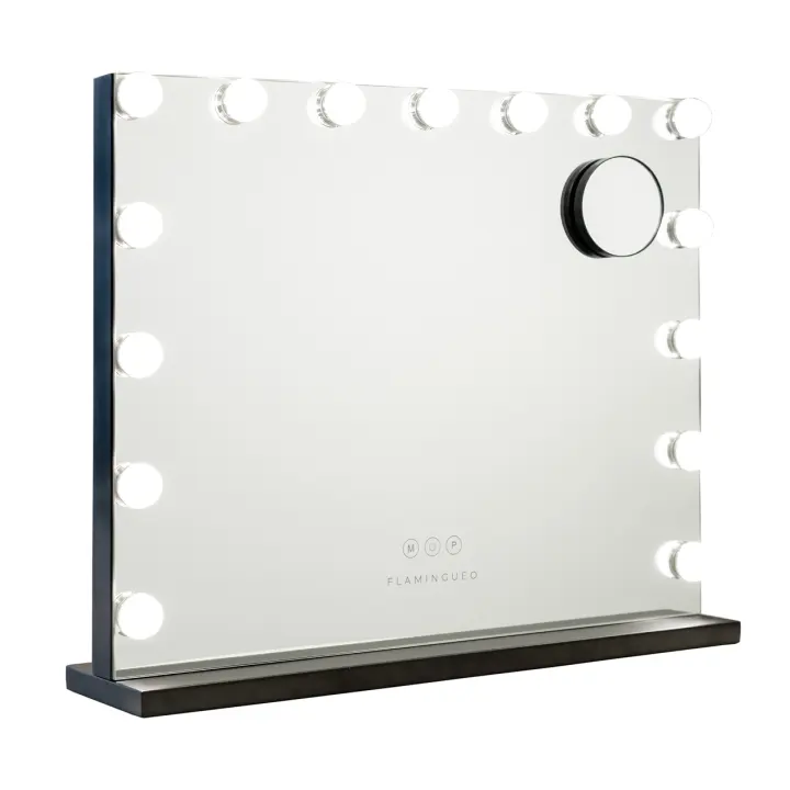 Flamingueo Espejo Maquillaje Luz 15 Luces LED Tocador Maquillaje 3 Modos Luz Espejos con Luz Maquillaje Espejo Tocador Espejo Aumento Control Tactil Espejo de Mesa para Maquillaje Espejo Led Espejo Mediano Maquillaje - 1