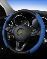 Cubierta De Volante De Cuero Suede Antideslizante Y Absorbente De Sudor Universal Protector Para Coche 2PCS Azul Rosa - details 15