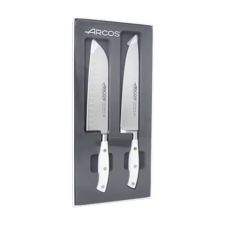 Arcos Juego Cuchillos Cocina  Set cuchillos Profesionales  Cuchillos Cocina Forjados  Cuchillo Japones + Cuchillos Cocinero  Apto Lavavajillas  Mango Ergonómico Polioximetileno - 1