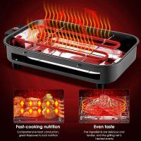 Barbacoa Teppanyaki sin Humo, Parrillas eléctricas multifunción de 1300W, Bandeja De Barbacoa Parrilla Sin Humo Mesa De Barbacoa Interior Parrilla Eléctrica Barbacoa De Estilo Coreano Placa Antiadherente, Control De Calor Termostático Ajustable - details 2