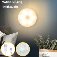 Luz Nocturna LED Con Sensor De Movimiento Cargable Por USB Para Dormitorio Control De Sonido/Luz Para Pasillo Baño Hogar - details 11