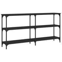 Mesa consola madera de ingeniería 150x29x75 cm Negro, Roble Sonoma, Roble ahumado Mesa de sofá Mesa de Entrada para Salón Consola de Entrada Mueble Recibidor Mesita Mesa auxiliar Salon - details 4