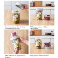 Juego De Botellas De Almacenamiento Multifuncional De Doble Capa Contenedor De Alimentos Plástico Caja De Conservación Fresh-keeping Taza De Almuerzo - details 3